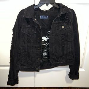 Black ripped Ci Sono jean jacket